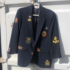 Vintage nautical themed navy blazer in perfect condition.